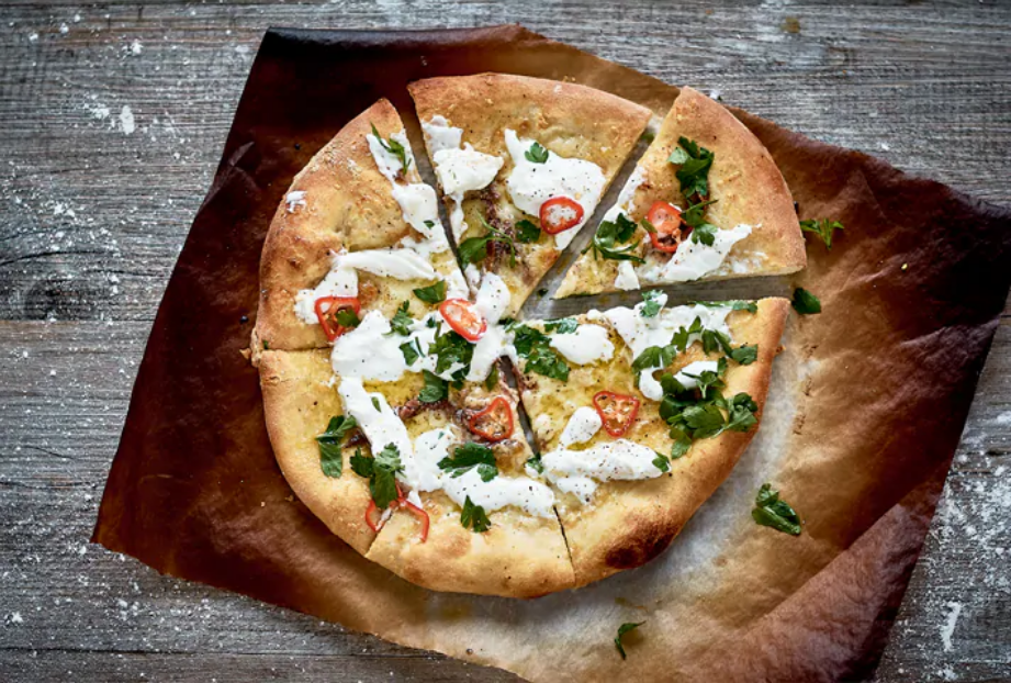 Burrata and Anchovy Pizza